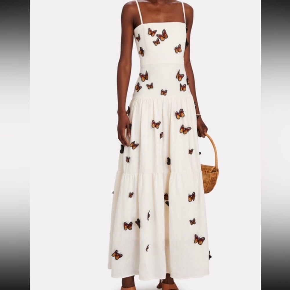 Agua By Agua Bendita Butterfly Linen Dress